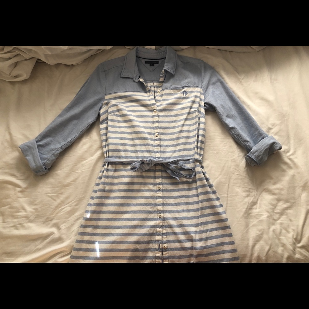 Baby blue button down dress